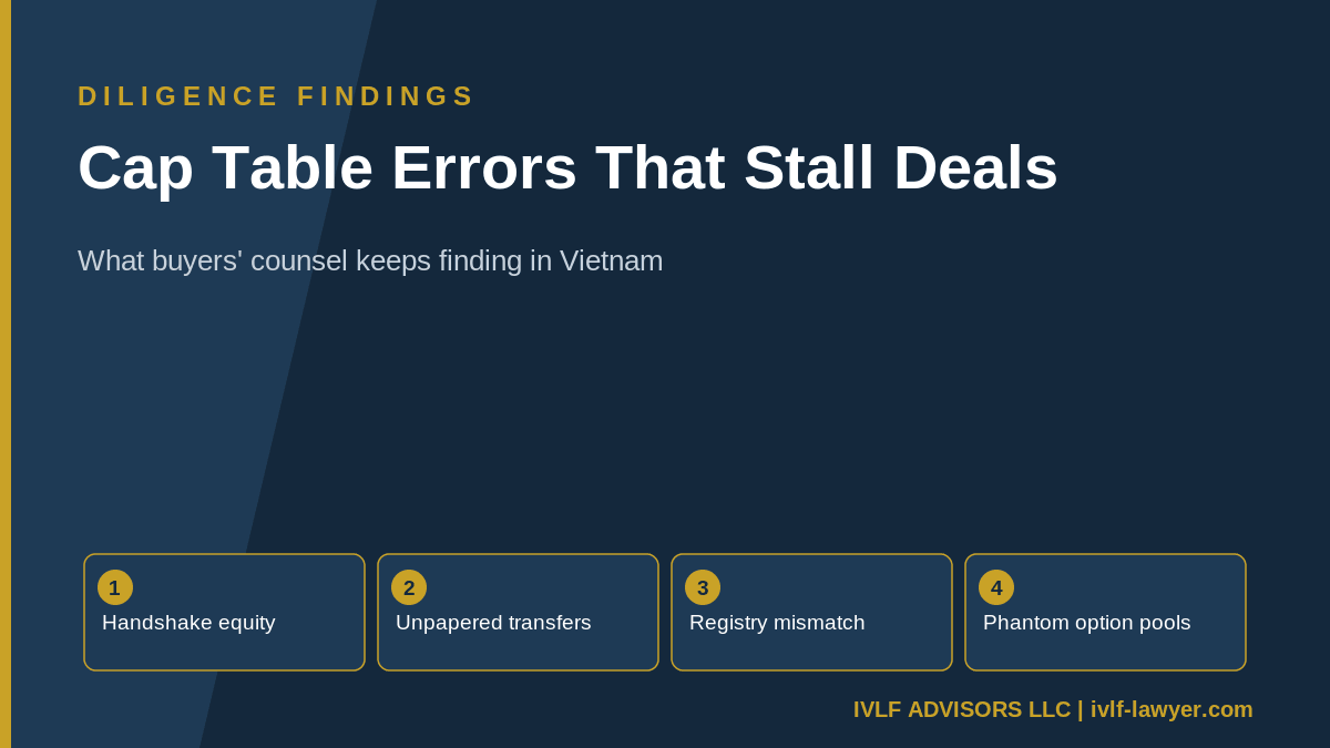 Cap table errors that stall M&A deals in Vietnam