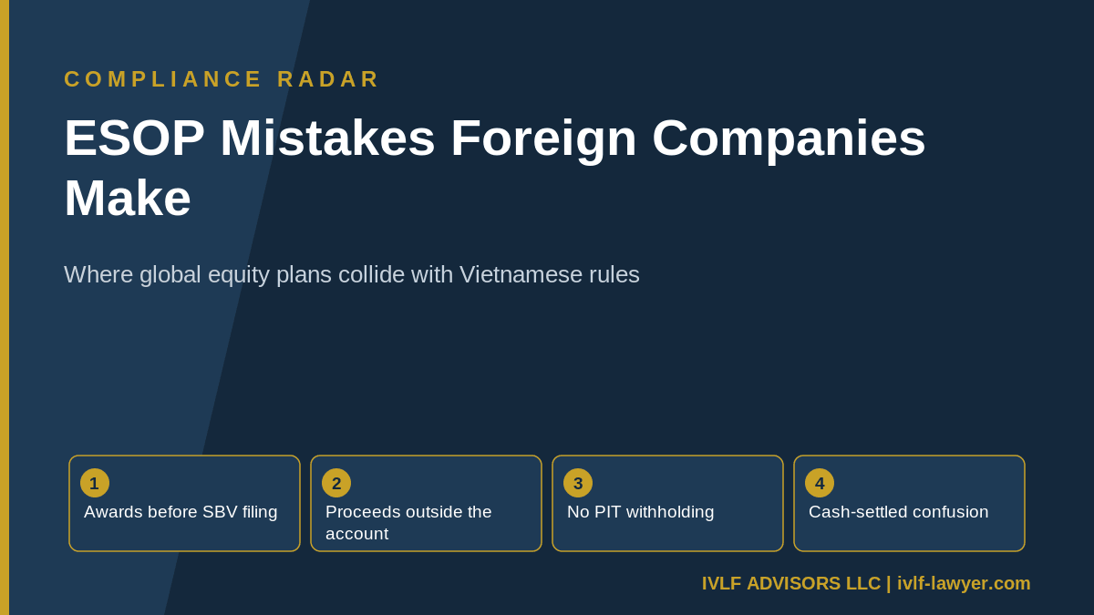 Compliance mistakes foreign companies make with an ESOP in Vietnam