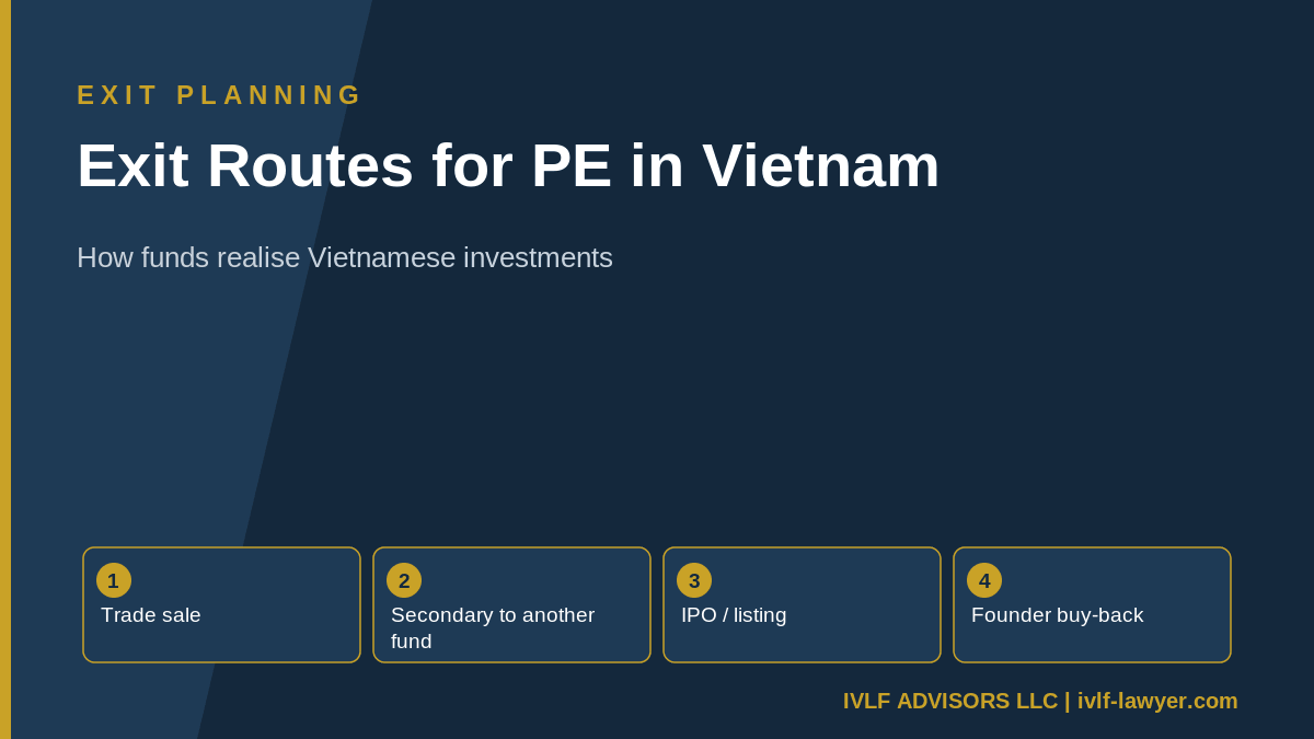 Exit routes for private equity investment in Vietnam funds
