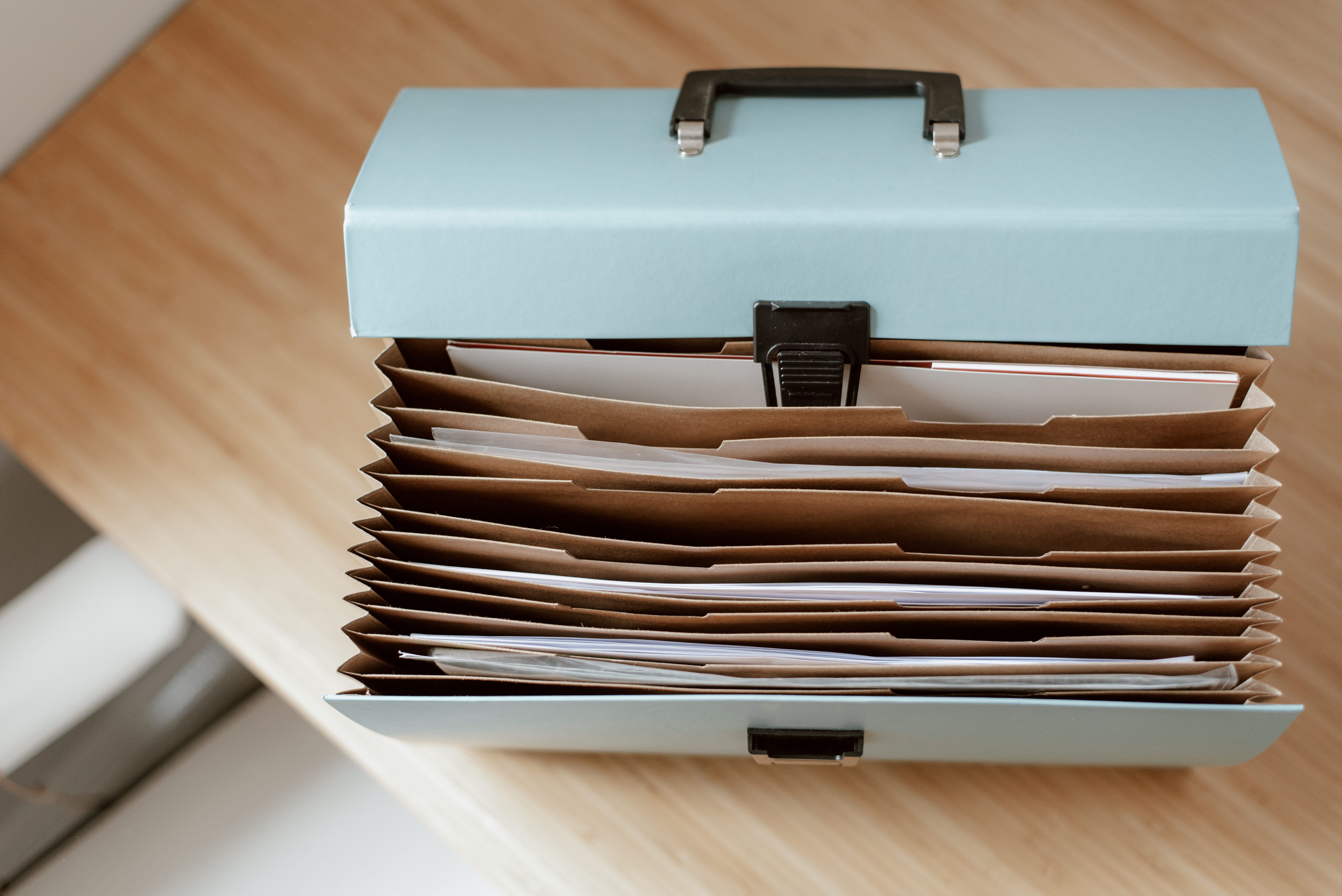 Document briefcase illustrating organised deal files