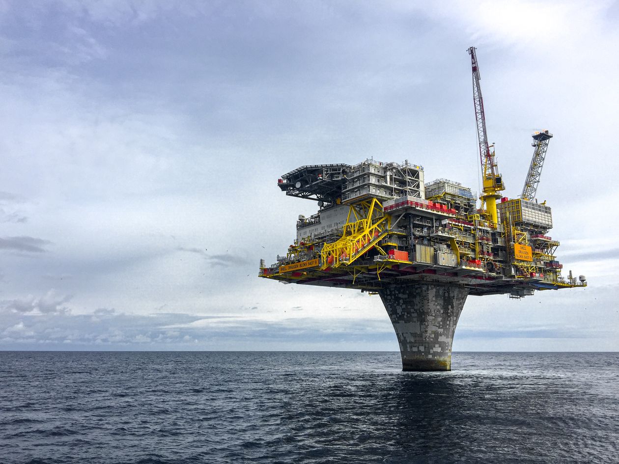 Offshore energy construction Vietnam: platform under construction at sea